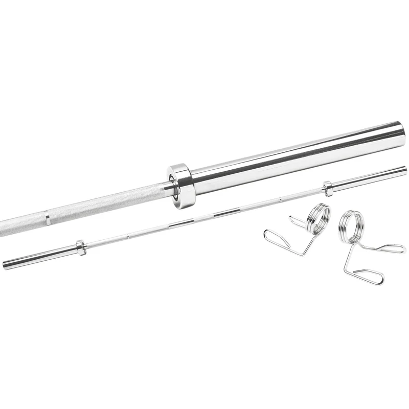 Olympia Federstahl Langhantel 220 cm Chrom inkl. Verschlüssen 50/51 mm