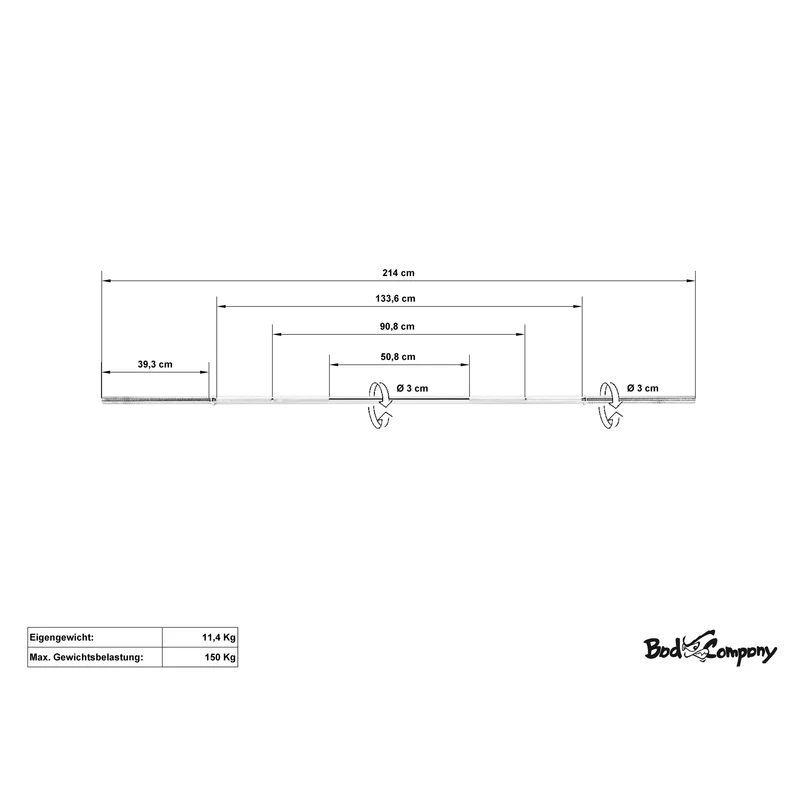 Profi Langhantelstange 214 cm Chrom inkl. Sternverschlüssen