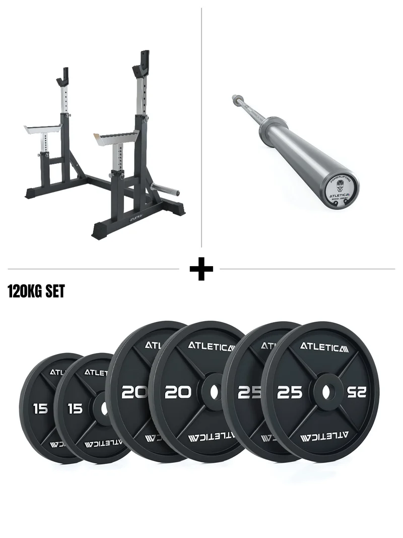 Dome Squat Rack SET | Gamma Langhantel | 120kg Iron Plates