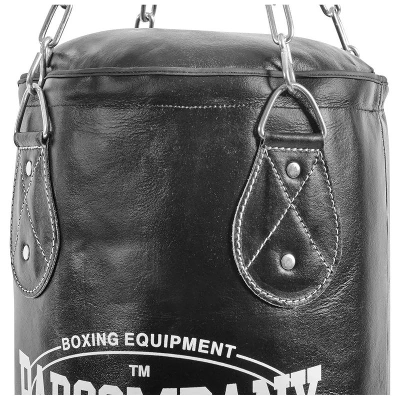 Boxsack 150 x 35 cm ungefüllt aus Leder mit Stahlkette