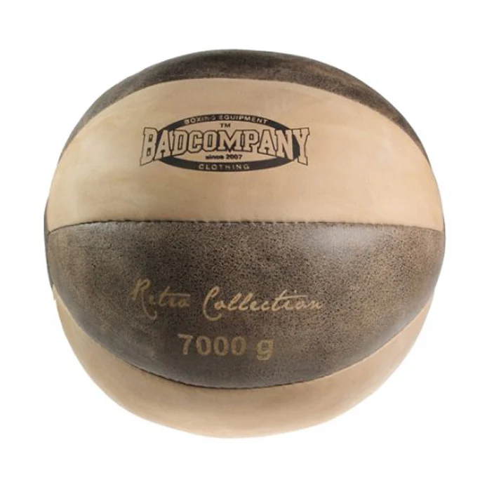 Retro Medizinball aus Rindsleder 7 kg