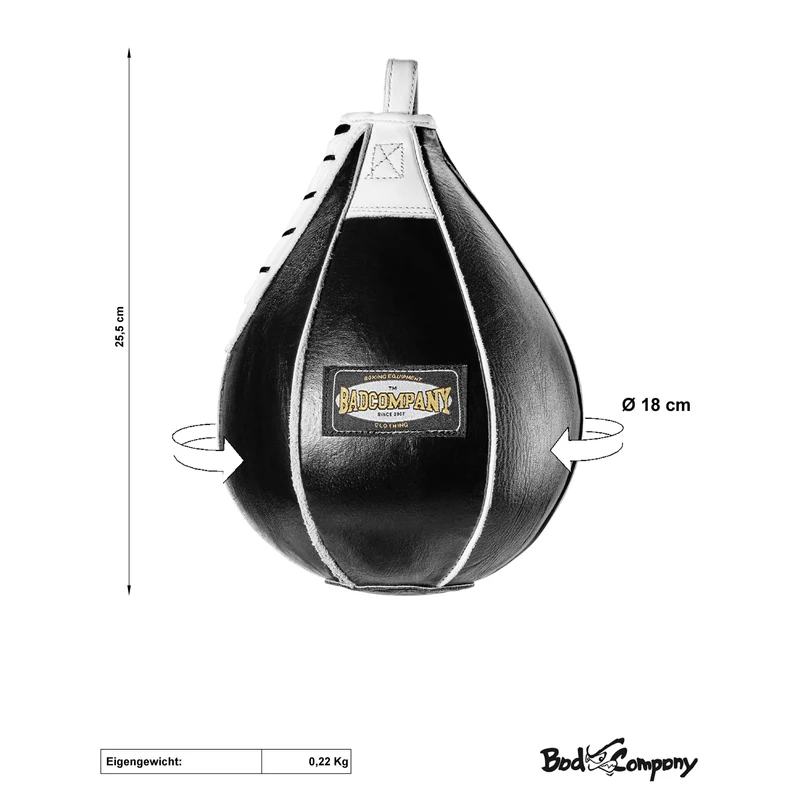 Boxbirne aus Echt-Leder medium black