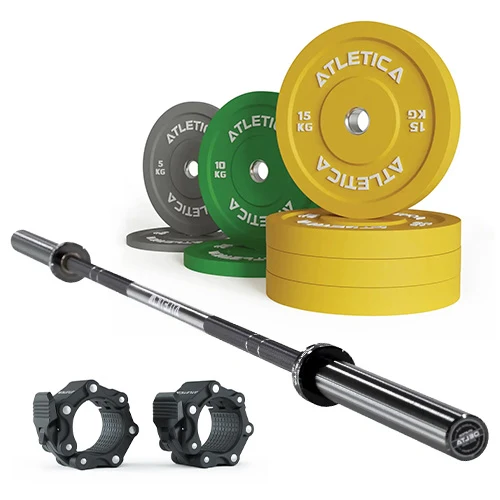 Langhantel Delta Tripple Black | Color Bumper Plates 90kg | Pro Hantelverschlüsse
