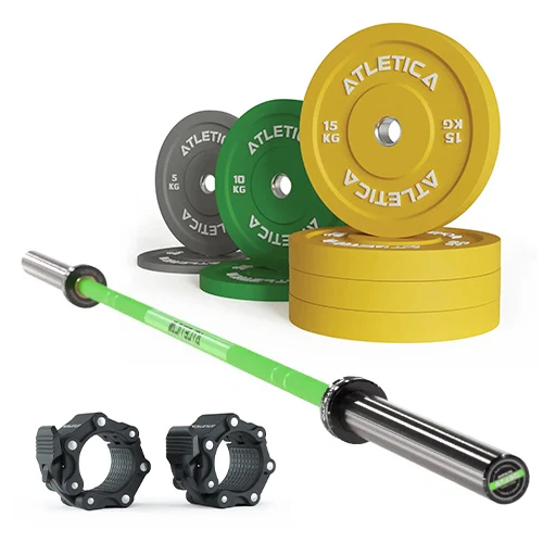 Delta Electric Green SET | Color Bumper Plates 90kg | Pro Hantelverschlüsse