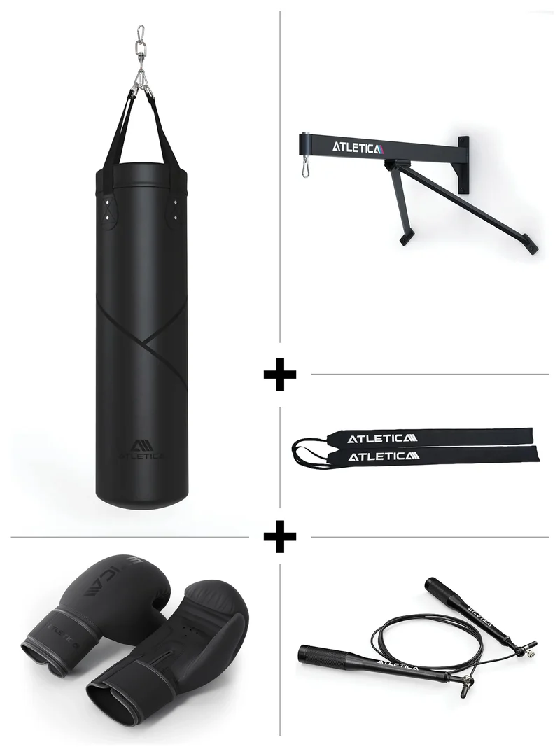 Boxsack mit Gurt | BBX SET | Wandhalterung | Bandagen | J1 Speed Rope