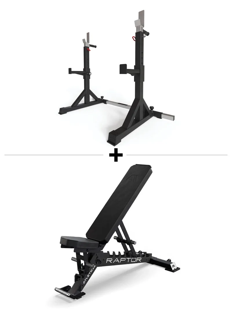Starter Set | Free Stands Squat Rack & B4 Hantelbank