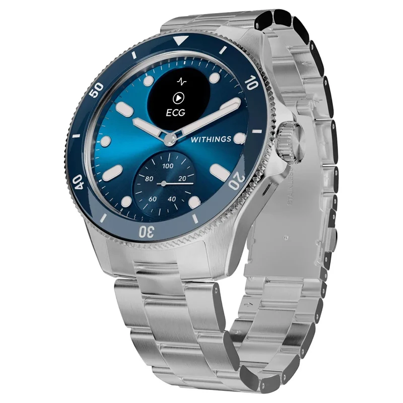 Withings ScanWatch Nova 42 mm mit Edelstahlgehäuse,Saphirglas und Premium-Design