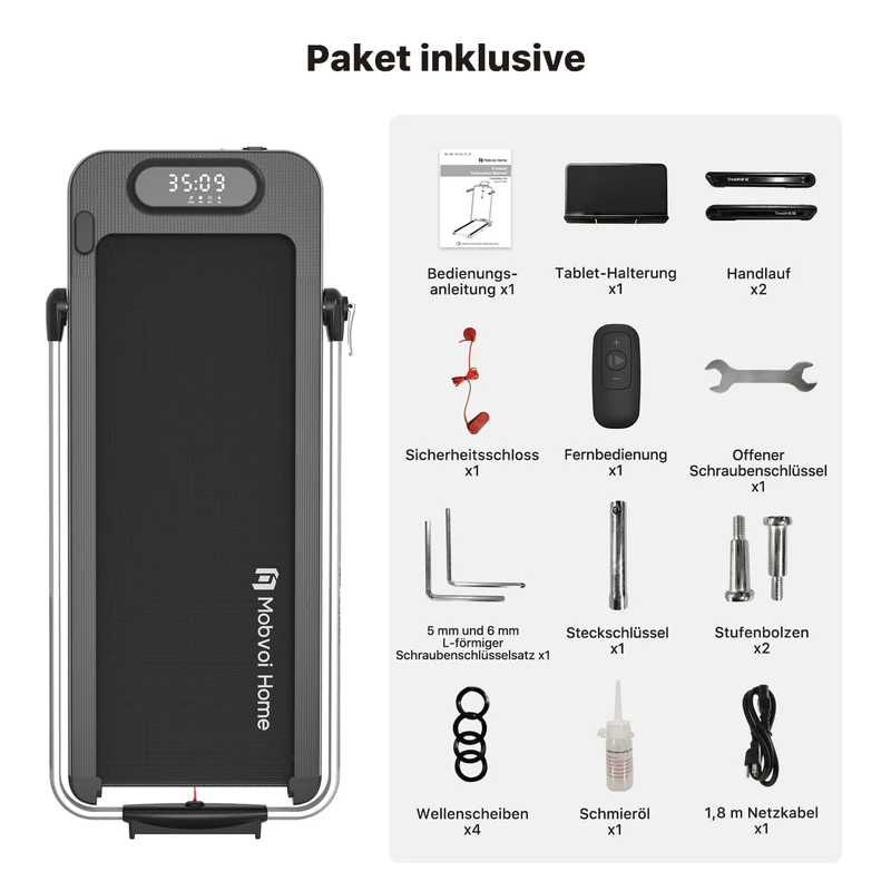 Mobvoi Home Laufband SE klappbar – 2,5 PS Motor, 12 km/h, KI-App, kompakt & leise, 120 kg Belastbarkeit