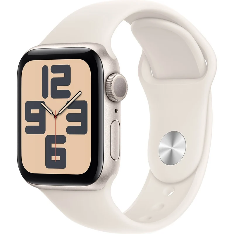 Apple Watch SE GPS 40 mm mit Aluminiumgehäuse und hellem Retina Display.