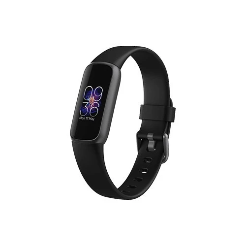 Fitbit Luxe Premium Fitness-Tracker mit Edelstahlgehäuse und AMOLED-Farbdisplay.