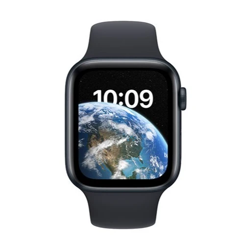 Apple Watch SE GPS 44 mm mit Aluminiumgehäuse und brillantem Retina Display.
