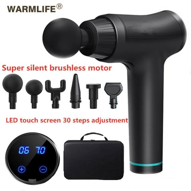 LED Massage Gun Cordless Rechargeable Muscle Stimulator Deep Tissue Massager Body Relaxation Slimming Shaping Pain Relief