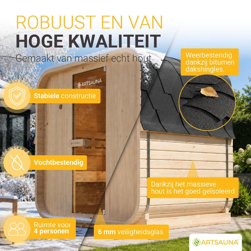 Fasssauna quadratisch Nolvik