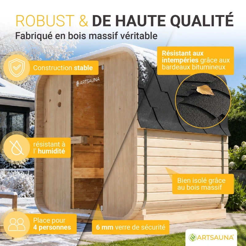 Fasssauna quadratisch Nolvik