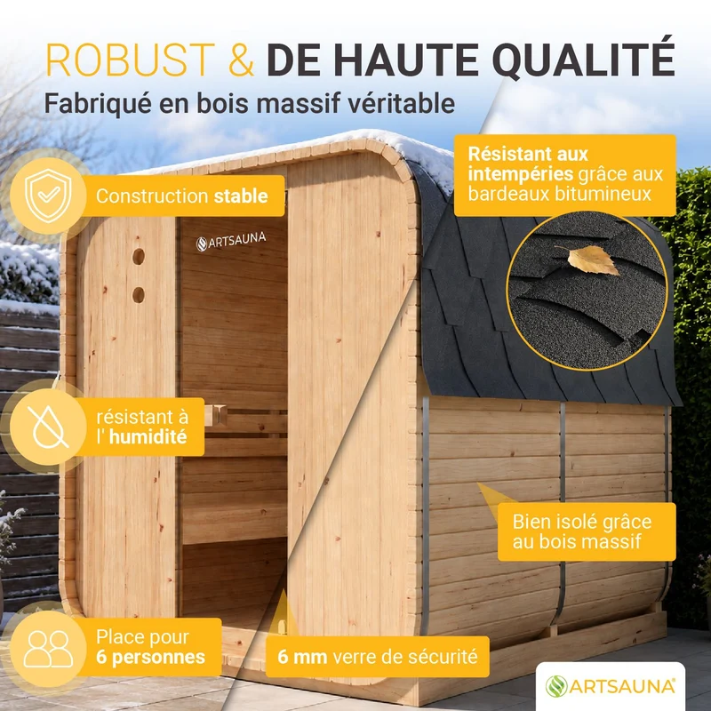 Fasssauna quadratisch Nolvik