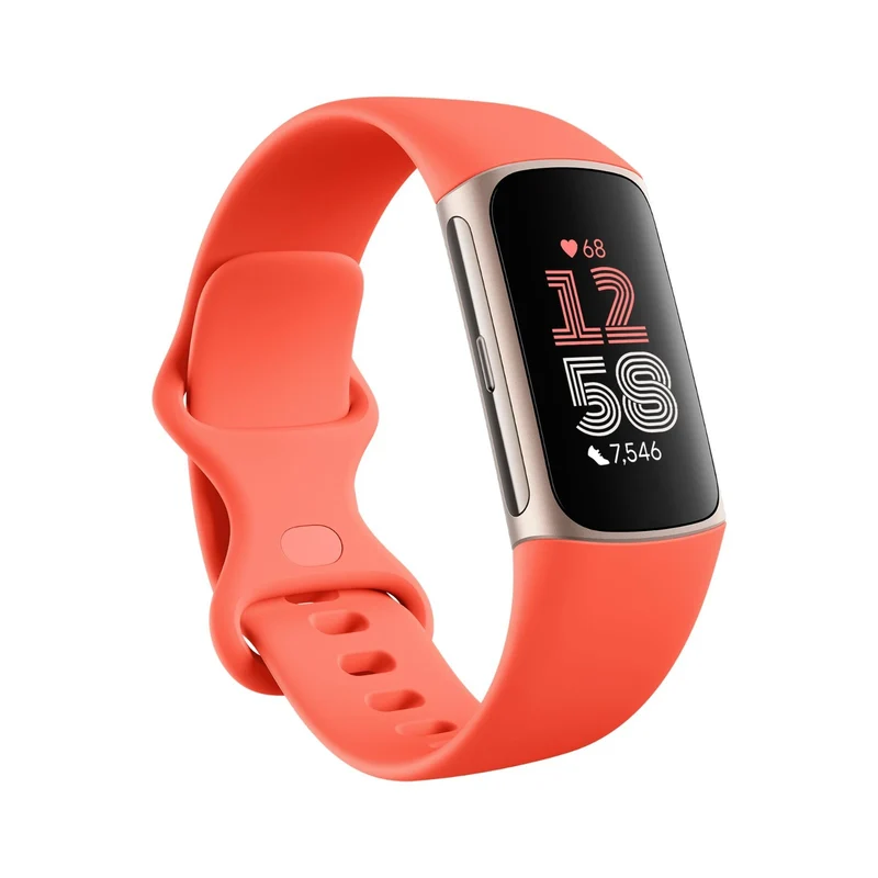 Fitbit Charge 6 Fitness-Tracker mit Edelstahlgehäuse und Silikonarmband Obsidian