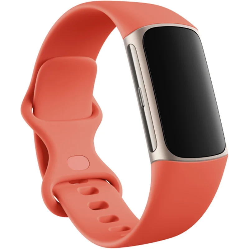 Fitbit Charge 6 Fitness-Tracker mit Edelstahlgehäuse und Silikonarmband Obsidian