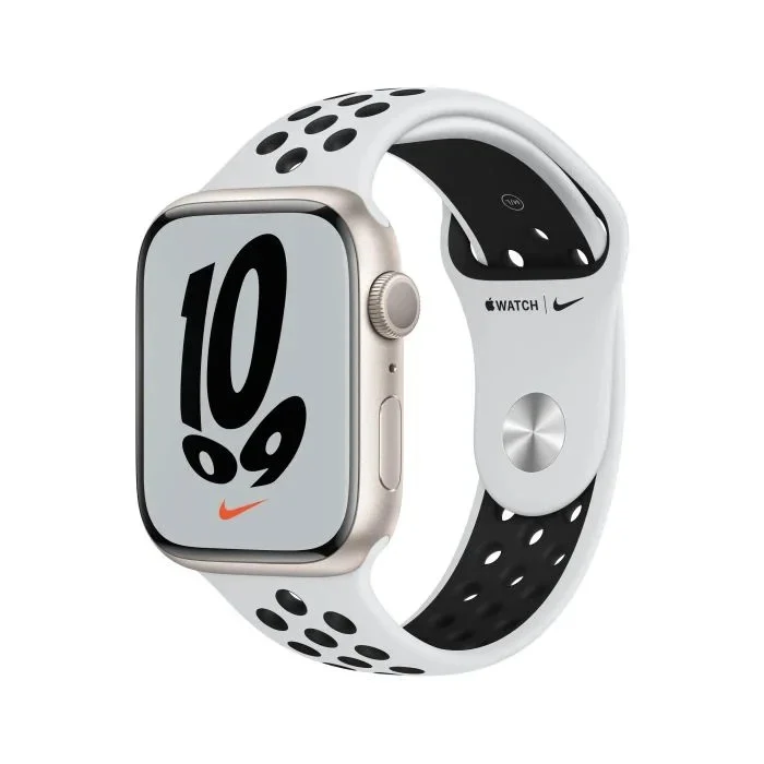 Apple Watch Nike Series 7 GPS 45 mm mit Aluminiumgehäuse und Nike Sportarmband