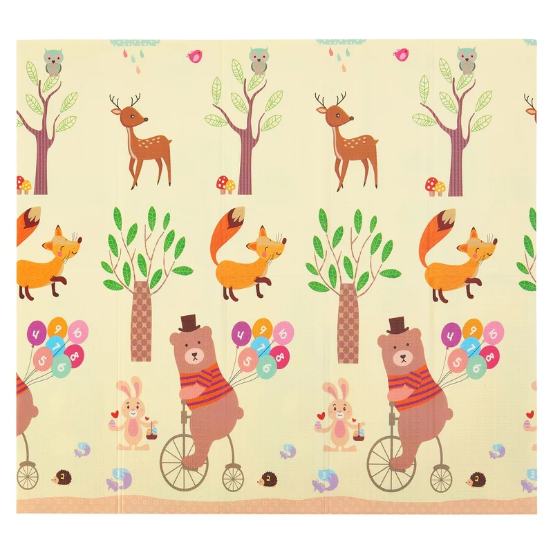 Spielmatte 180 x 200 cm mit diversen Tiermotiven
