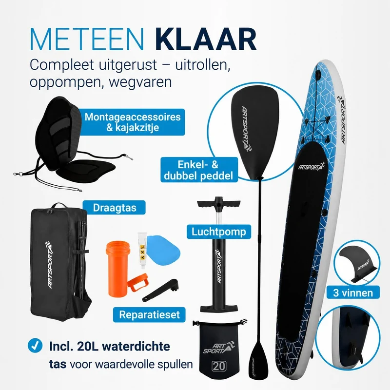 Stand Up Paddling Board mit Kajaksitz