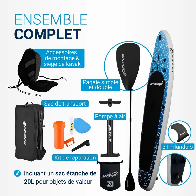 Stand Up Paddling Board mit Kajaksitz