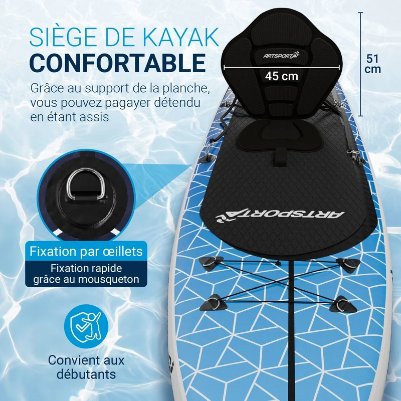 Stand Up Paddling Board mit Kajaksitz