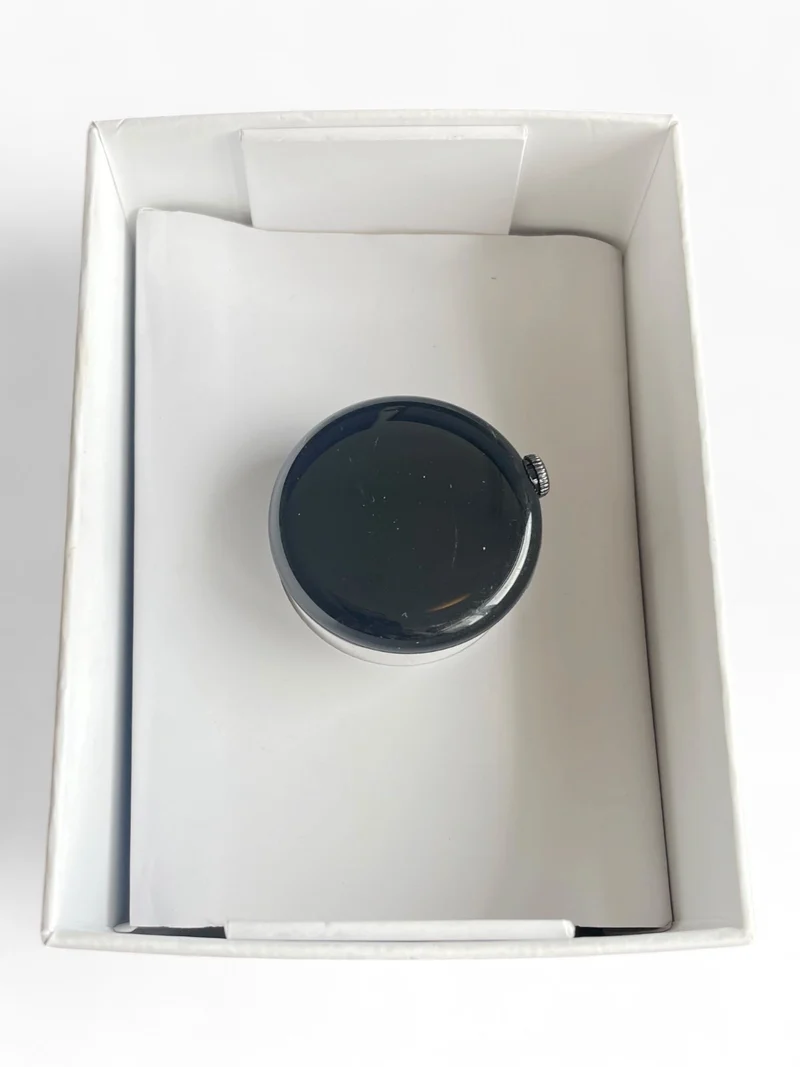 Google Pixel Watch 41mm mit Edelstahlgehäuse, WLAN & Bluetooth in Obsidian Black