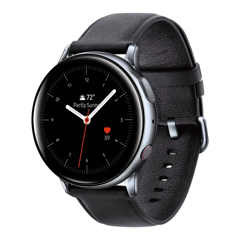 Samsung Galaxy Watch Active2 LTE 44 mm mit Edelstahlgehäuse und Lederarmband