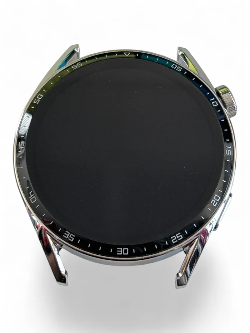Huawei Watch GT3, 46mm, Edelstahl, Lederarmband, Silber, elegante Smartwatch