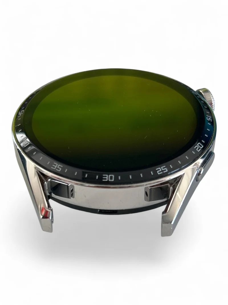Huawei Watch GT3, 46mm, Edelstahl, Lederarmband, Silber, elegante Smartwatch