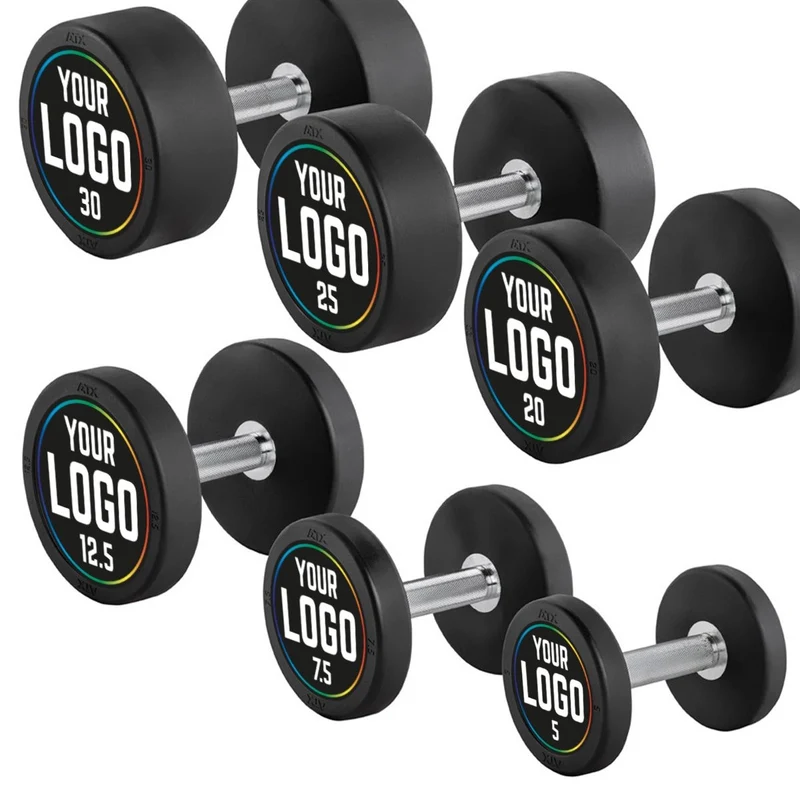 Rubber Dumbbell PRO-Style - mit Ihrem individuellen Logo - 2,5 – 60 kg / 2,5 kg Steigerung