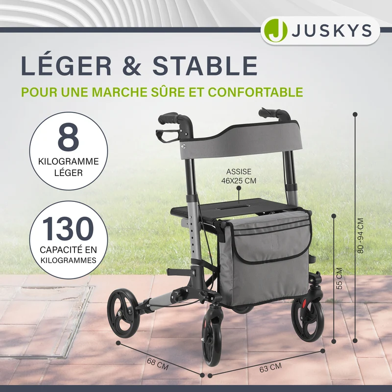 Aluminium Rollator Vital mit Sitz