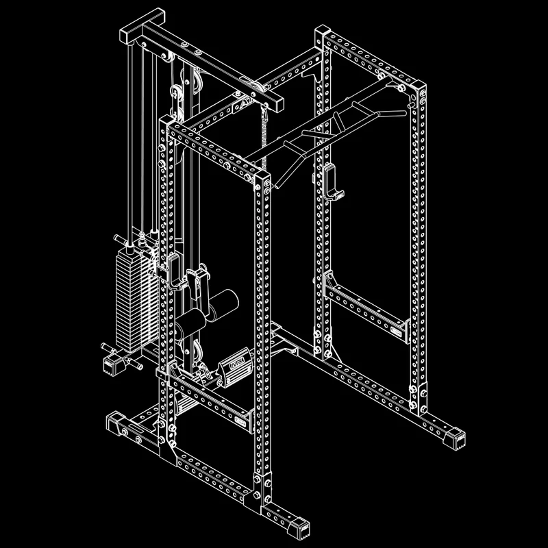 ATX® Power Rack 640/660 mit Latzug 115 kg Steckgewichte, in 2 Höhen