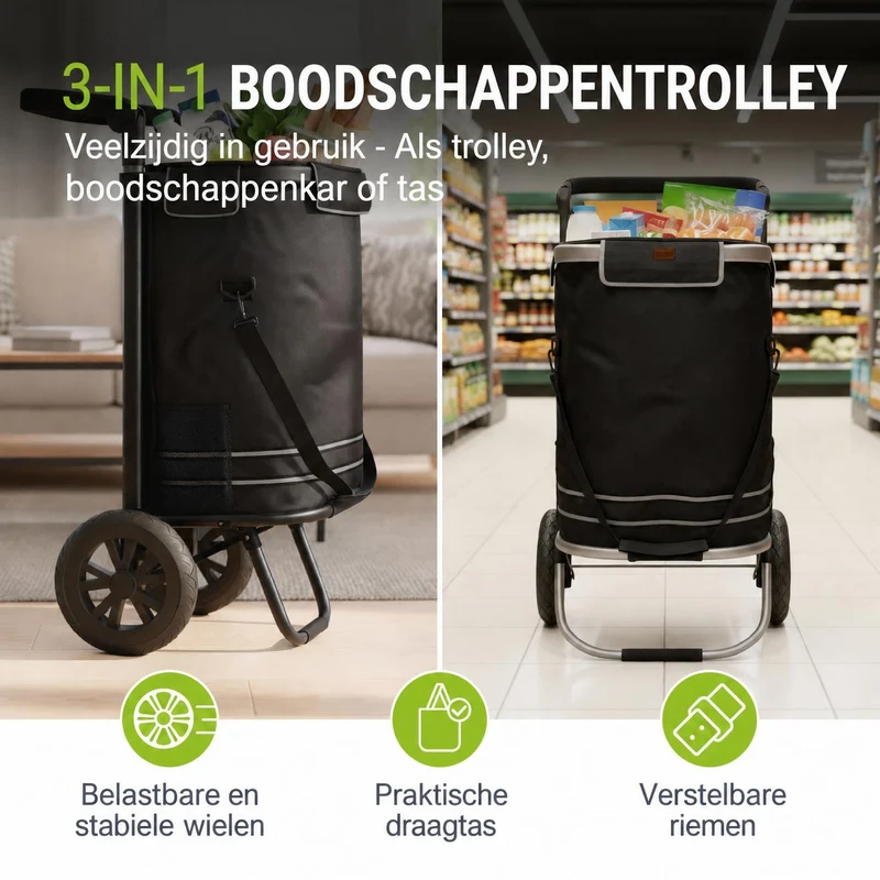 3in1 Einkaufstrolley - 56 L Kapazität