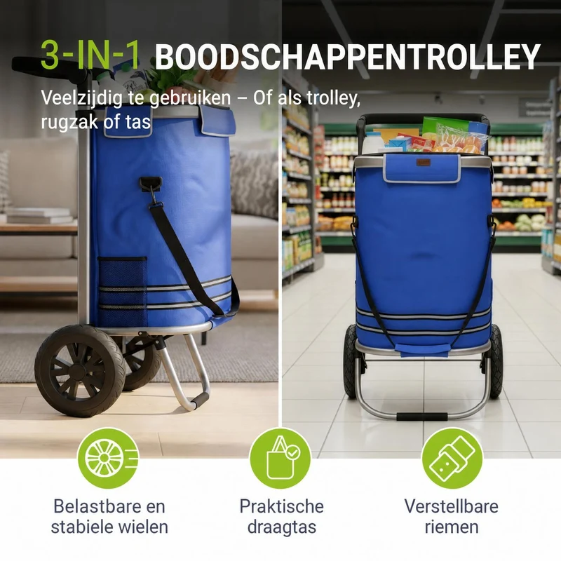 3in1 Einkaufstrolley - 56 L Kapazität