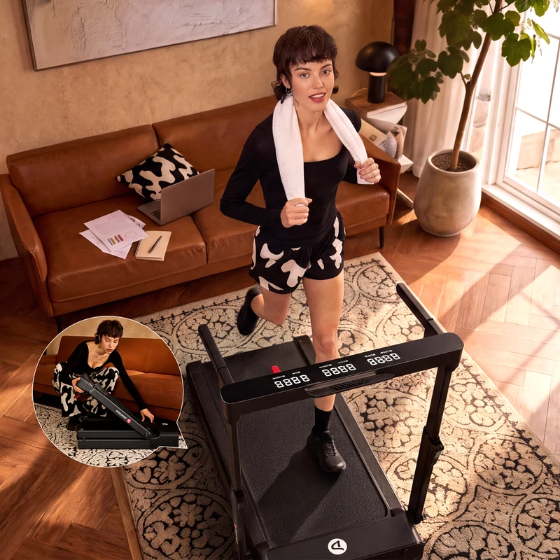 DeerRun Flex Rise 1 Klappbares Laufband zum Gehen und Laufen mit 15 % automatischer Steigung