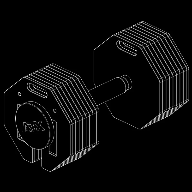 ATX® Verstellbare Kurzhanteln - Octa Dumbbells - 2 x 53 kg