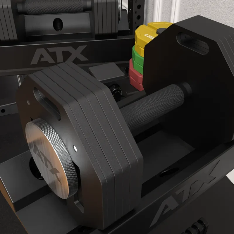 ATX® Octa Dumbbells 2 x 36 kg - Verstellbare Hanteln inkl. Ablageständer