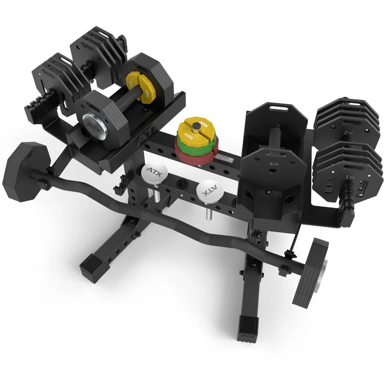 ATX® Octa-Dumbbell-Set XL 2 x 36 kg + SZ-Stange + Storage