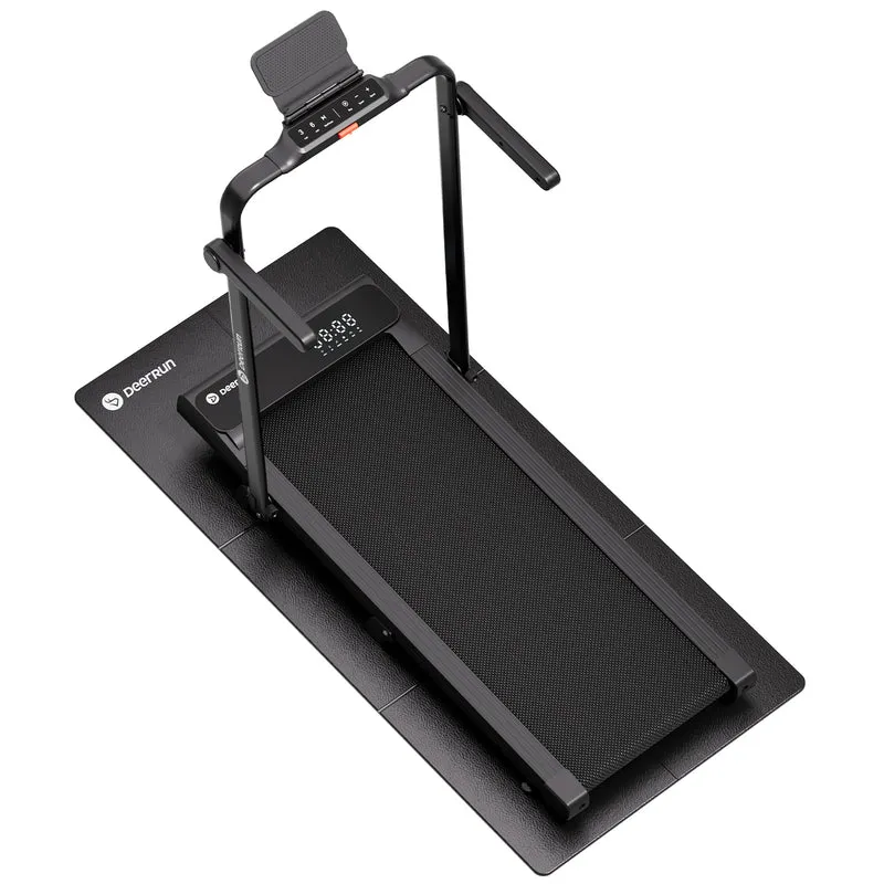 DeerRun 2026 Neues A6 plus Laufband mit Griff, 5 % Steigung, 2-in-1-Design, Schwarz