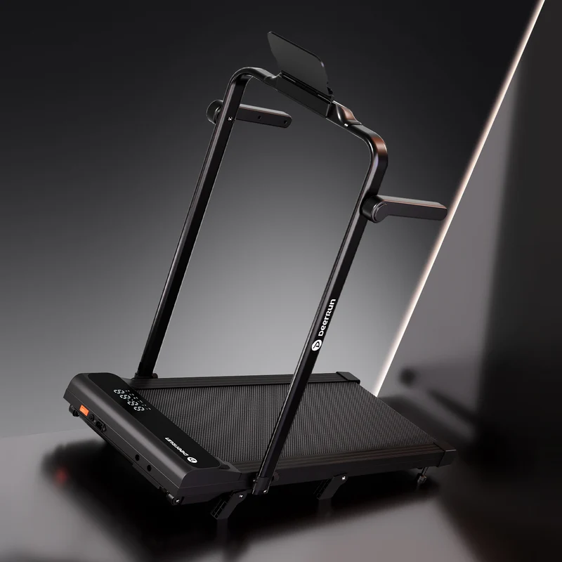 DeerRun 2026 Neues A6 plus Laufband mit Griff, 5 % Steigung, 2-in-1-Design, Schwarz