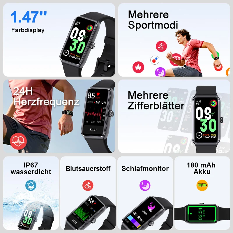 DeerRun® Fitness-Smartwatch: Mit der PitPat-App synchronisieren & Workouts aufzeichnen