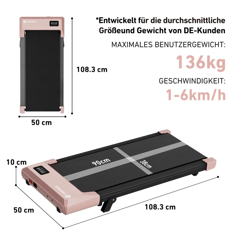 DeerRun Q2 Urban Smart-Walk-Laufband mit eine Anpassungskombination für die Arbeit von zu Hause aus