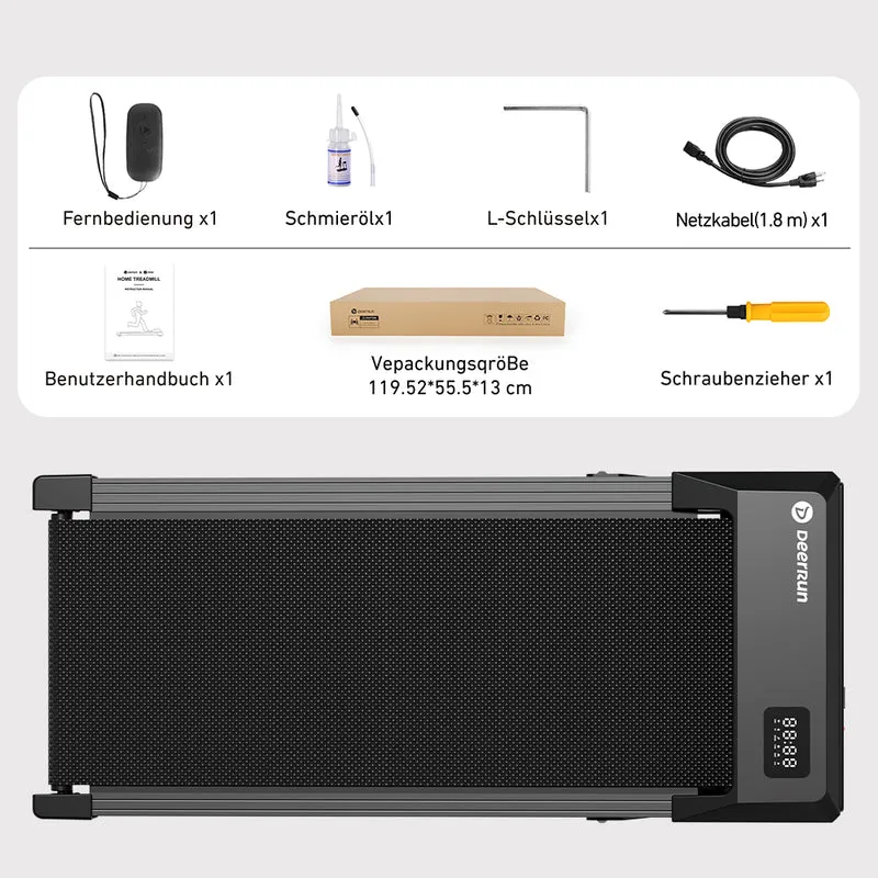 DeerRun Q2 Urban Plus Walking Pad mit 7% Steigung & platzsparendes, 1-6 km/h