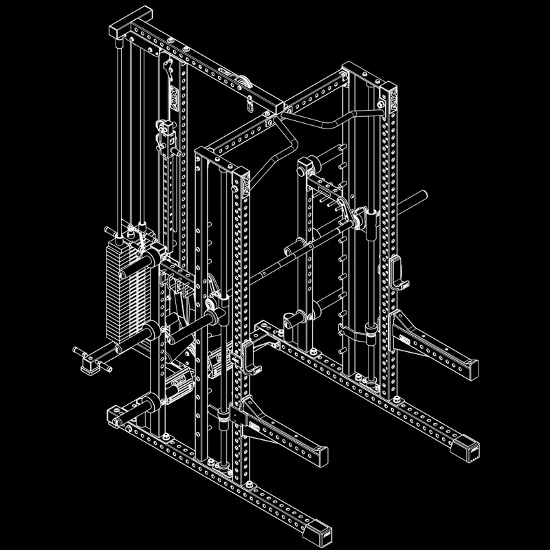 ATX® Multipresse-Rack 780 Komplettstation mit Latzugstation - 125 kg Steckgewichte