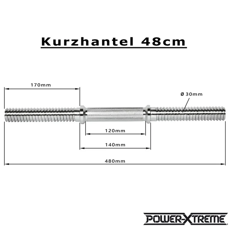 Kurzhantelstange Gewinde 30 mm