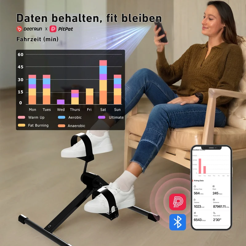 Deerrun® Pedaltrainer,Beintrainer für Zuhause