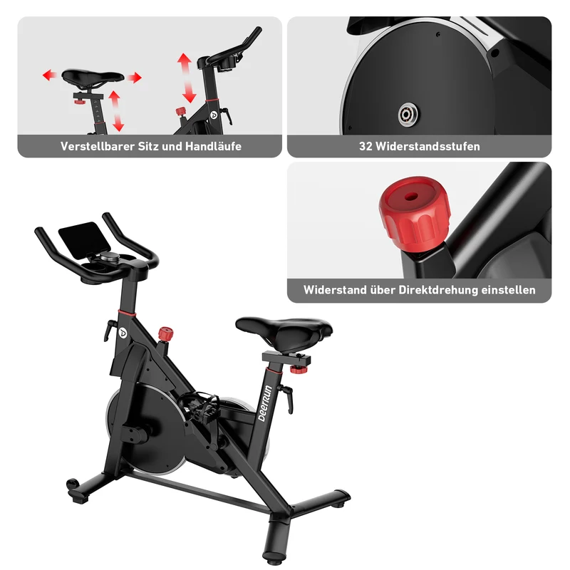 DeerRun S500 Pro Heimtrainer Fahrrad mit 32 magnetischen Widerstandsstufen & LED-Display