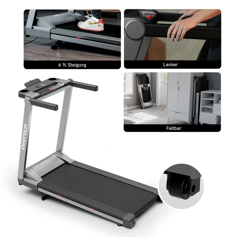 DeerRun A1 Pro – Klappbares Laufband bis 158 kg · 1–16 km/h