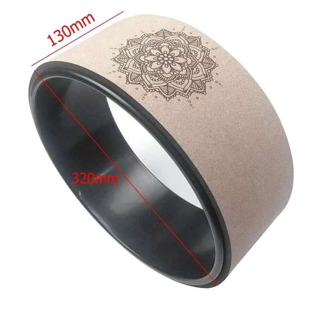 Wood Color Yoga Wheel Pilates with Buddha Lotus Professional TPE Yoga Circles Gym Workout Back Training Tool For Fitness